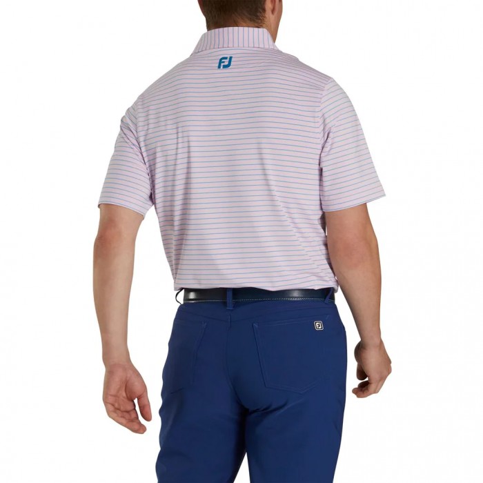 Camisas Footjoy Atléticos Fit Classic Stripe Self Collar Hombre Rosas Azules Claro | ES0163948