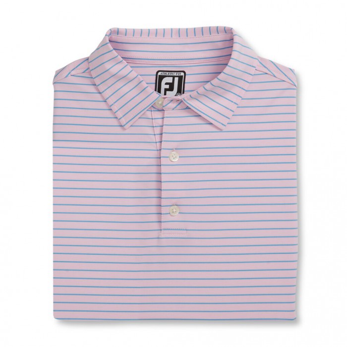 Camisas Footjoy Atléticos Fit Classic Stripe Self Collar Hombre Rosas Azules Claro | ES0163948