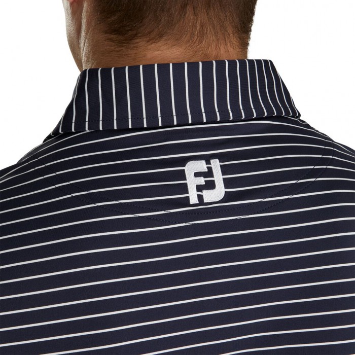 Camisas Footjoy Atléticos Fit Classic Stripe Self Collar Hombre Azul Marino Blancas | ES2906438