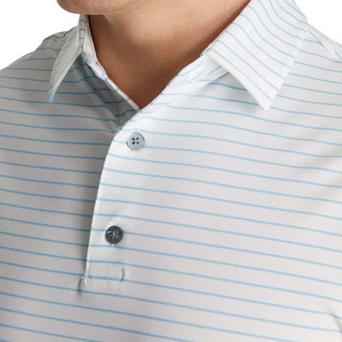 Camisas Footjoy Atléticos Fit Classic Stripe Self Collar Hombre Blancas Azules | ES3146508