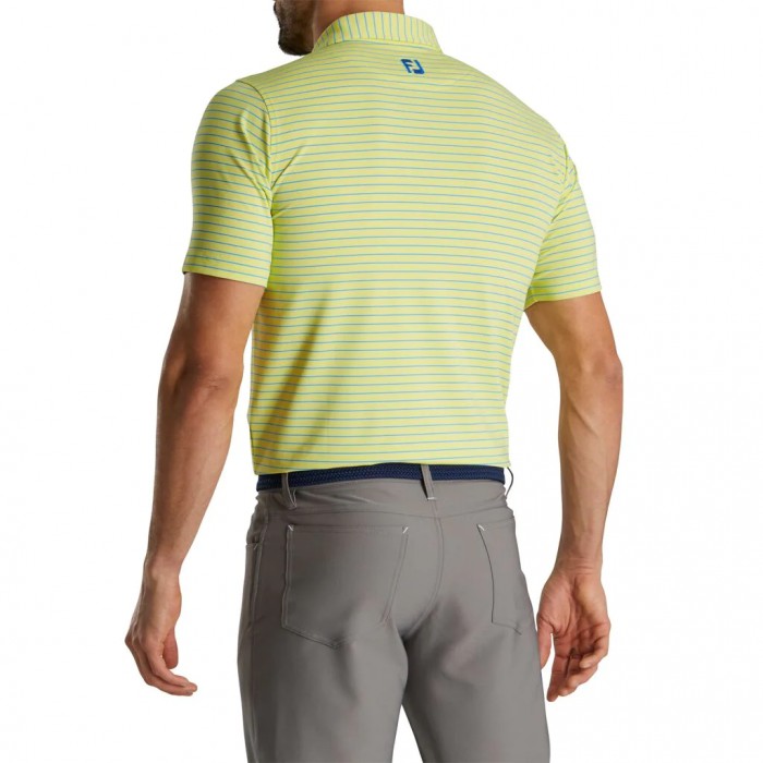 Camisas Footjoy Atléticos Fit Classic Stripe Self Collar Hombre Amarillo Azules | ES3452109