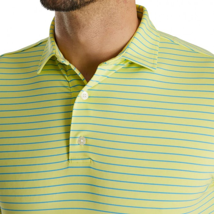 Camisas Footjoy Atléticos Fit Classic Stripe Self Collar Hombre Amarillo Azules | ES3452109