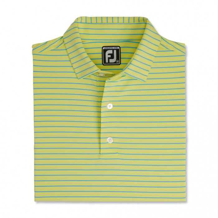 Camisas Footjoy Atléticos Fit Classic Stripe Self Collar Hombre Amarillo Azules | ES3452109