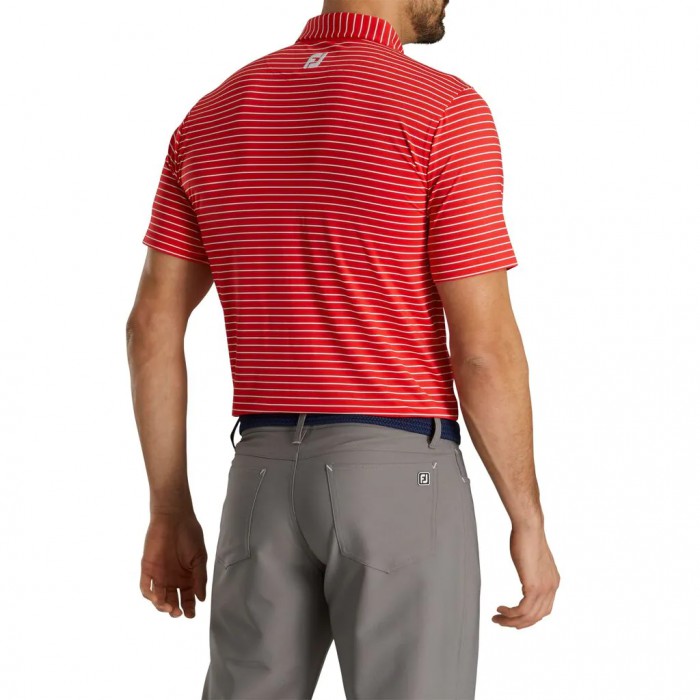 Camisas Footjoy Atléticos Fit Classic Stripe Self Collar Hombre Rojas Blancas | ES4072835