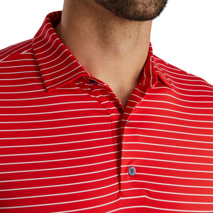 Camisas Footjoy Atléticos Fit Classic Stripe Self Collar Hombre Rojas Blancas | ES4072835