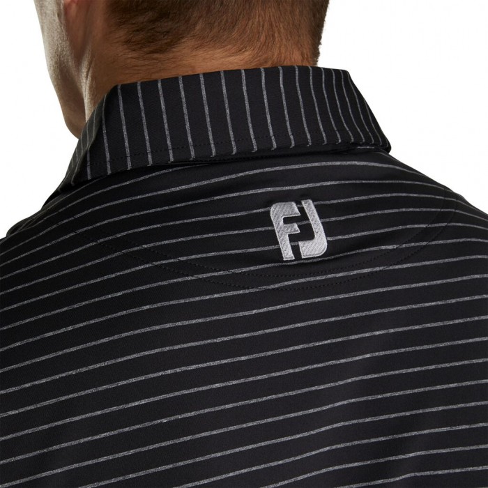 Camisas Footjoy Atléticos Fit Classic Stripe Self Collar Hombre Negras Gris | ES9362084