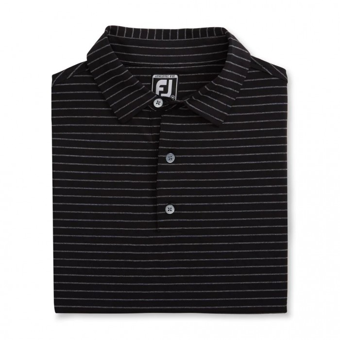 Camisas Footjoy Atléticos Fit Classic Stripe Self Collar Hombre Negras Gris | ES9362084