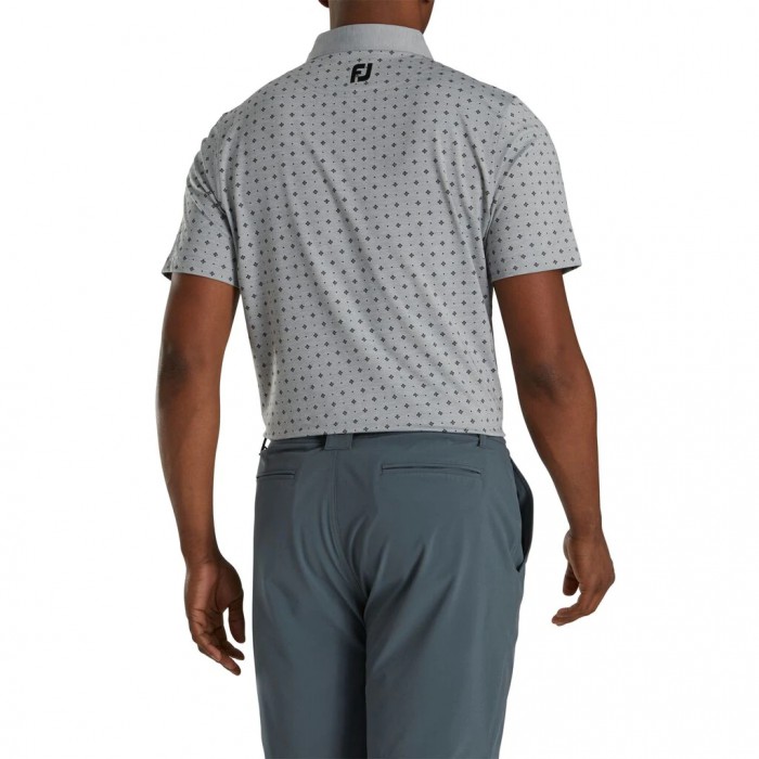 Camisas Footjoy Atléticos Fit Deco Print Self Collar Hombre Gris Negras | ES9681350