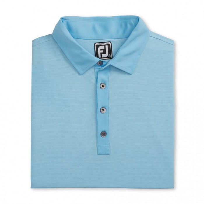 Camisas Footjoy Atléticos Fit Lisle End-On-End Self Collar Hombre Azules Claro Blancas | ES1758369