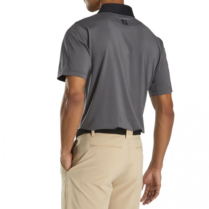 Camisas Footjoy Atléticos Fit Lisle End-On-End Self Collar Hombre Negras Gris | ES2867154