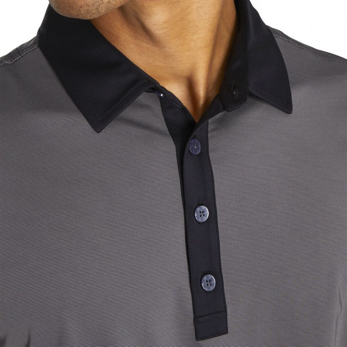 Camisas Footjoy Atléticos Fit Lisle End-On-End Self Collar Hombre Negras Gris | ES2867154