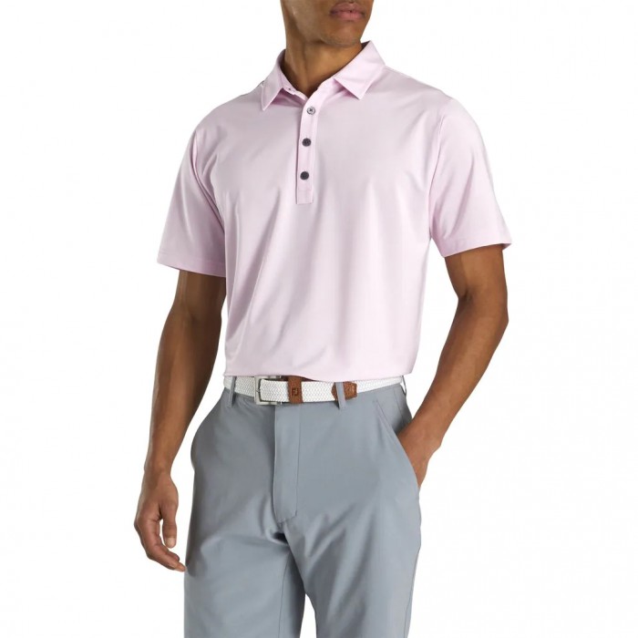 Camisas Footjoy Atléticos Fit Lisle End-On-End Self Collar Hombre Rosas Blancas | ES8521793