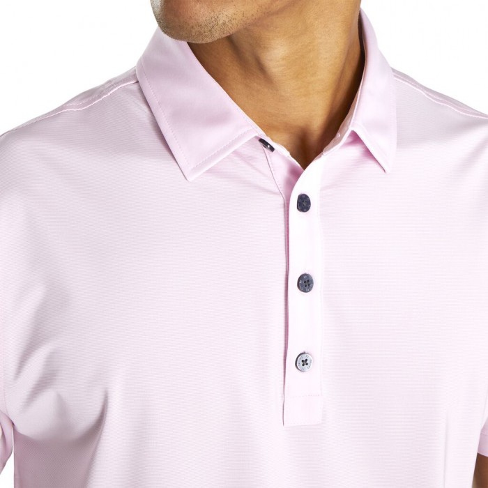 Camisas Footjoy Atléticos Fit Lisle End-On-End Self Collar Hombre Rosas Blancas | ES8521793