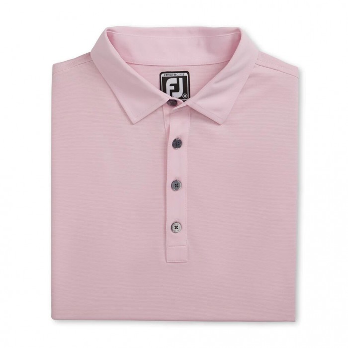 Camisas Footjoy Atléticos Fit Lisle End-On-End Self Collar Hombre Rosas Blancas | ES8521793