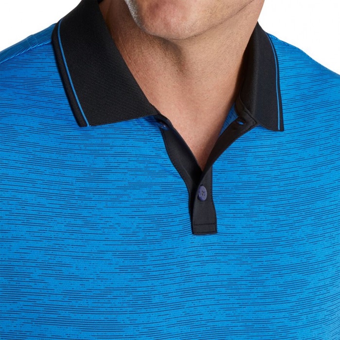 Camisas Footjoy Broken Pinstripe Lisle Knit Collar Hombre Azules Negras | ES1754938