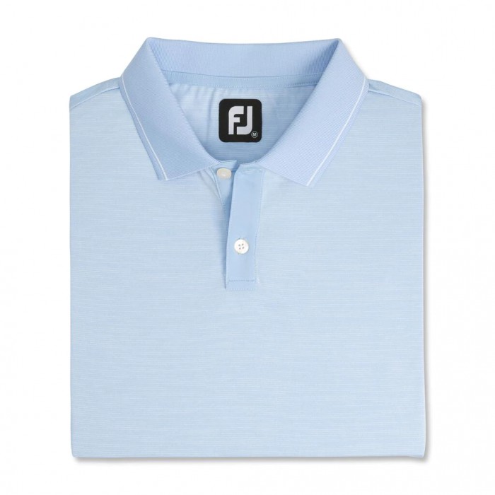 Camisas Footjoy Broken Pinstripe Lisle Knit Collar Hombre Blancas | ES9450837