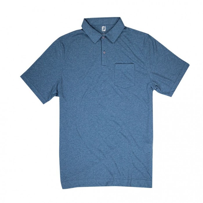 Camisas Footjoy Coastal Colección Solid Pocket Hombre Indigo | ES3016587