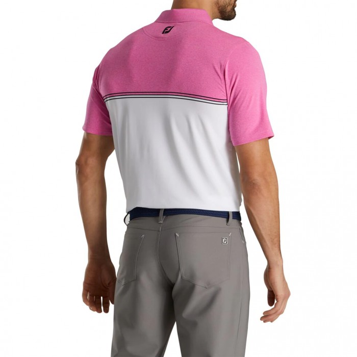 Camisas Footjoy Color Block Lisle Knit Collar Hombre Rosas Blancas Negras | ES0348952