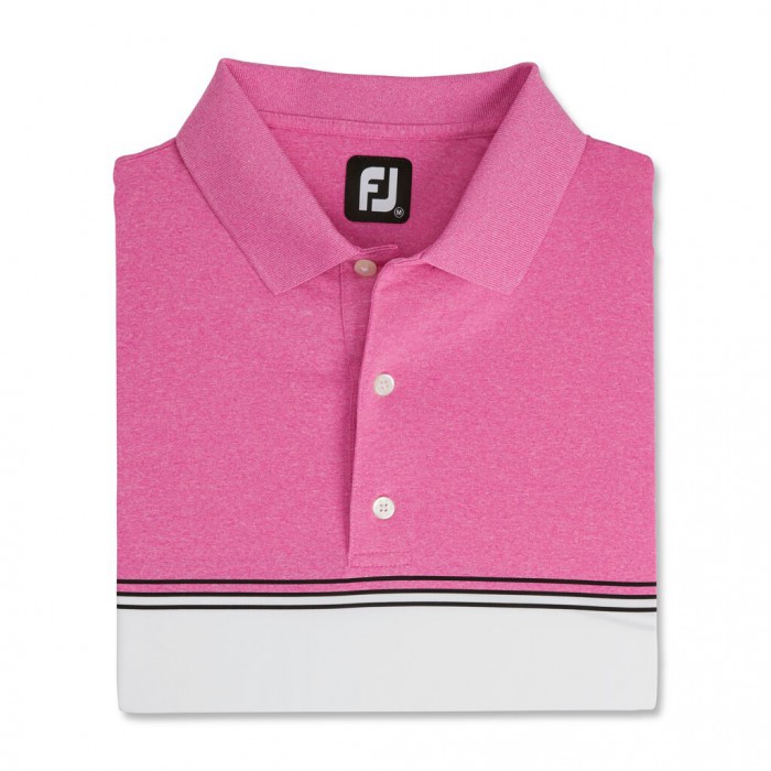 Camisas Footjoy Color Block Lisle Knit Collar Hombre Rosas Blancas Negras | ES0348952