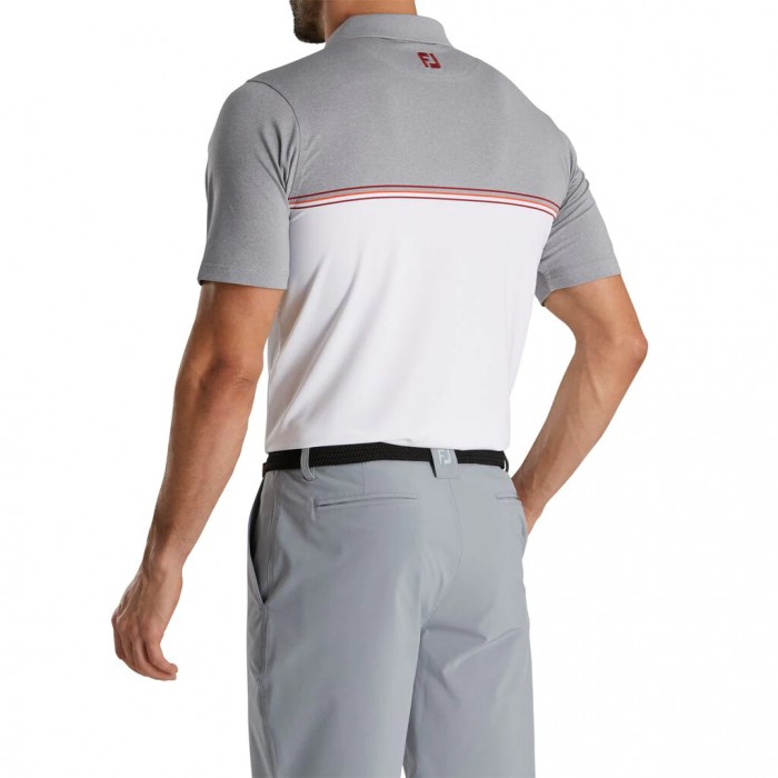 Camisas Footjoy Color Block Lisle Knit Collar Hombre Gris Blancas | ES3279480