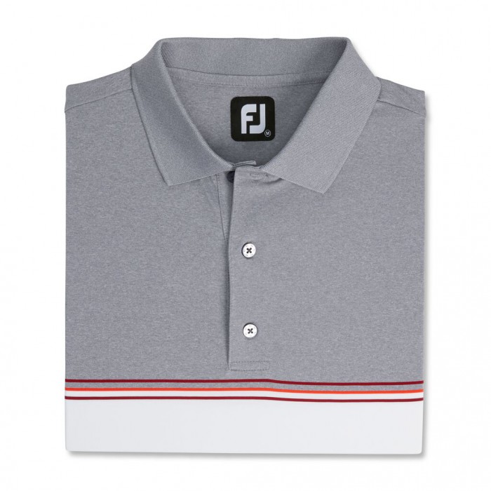 Camisas Footjoy Color Block Lisle Knit Collar Hombre Gris Blancas | ES3279480