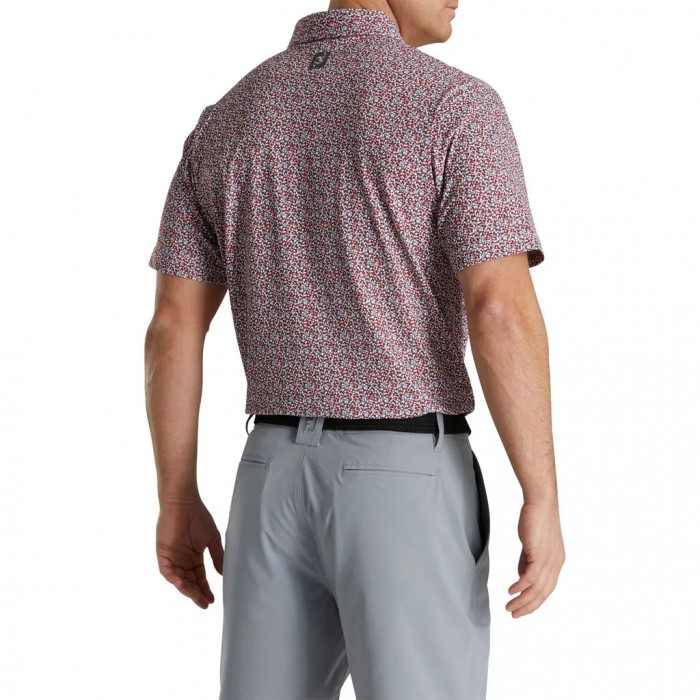 Camisas Footjoy Confetti Print Pique Self Collar Hombre Gris | ES0978534