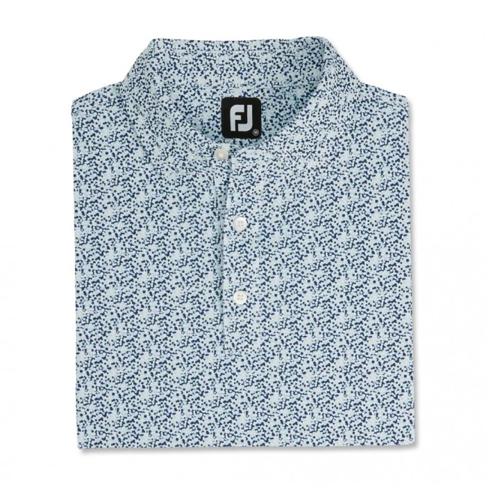 Camisas Footjoy Confetti Print Pique Self Collar Hombre Verde Menta | ES2870613