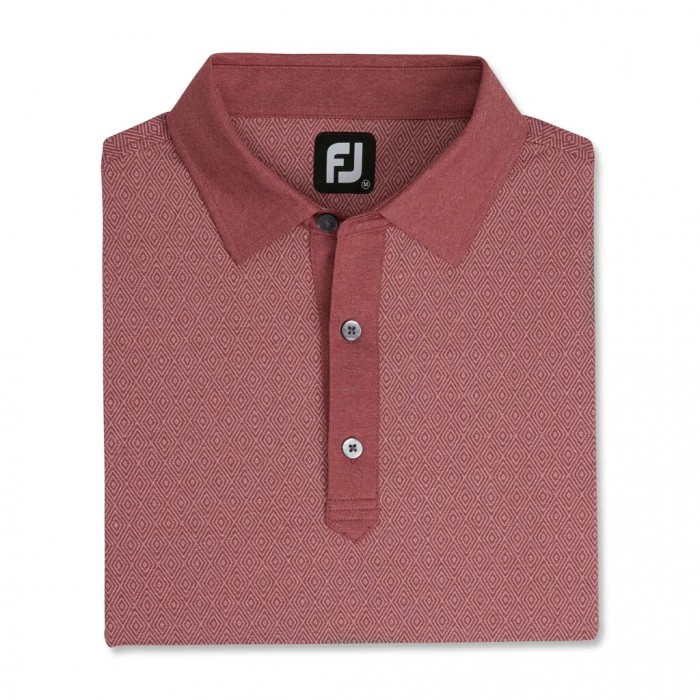 Camisas Footjoy Diamond Line Print Lisle Self Collar Hombre Blancas | ES1398067