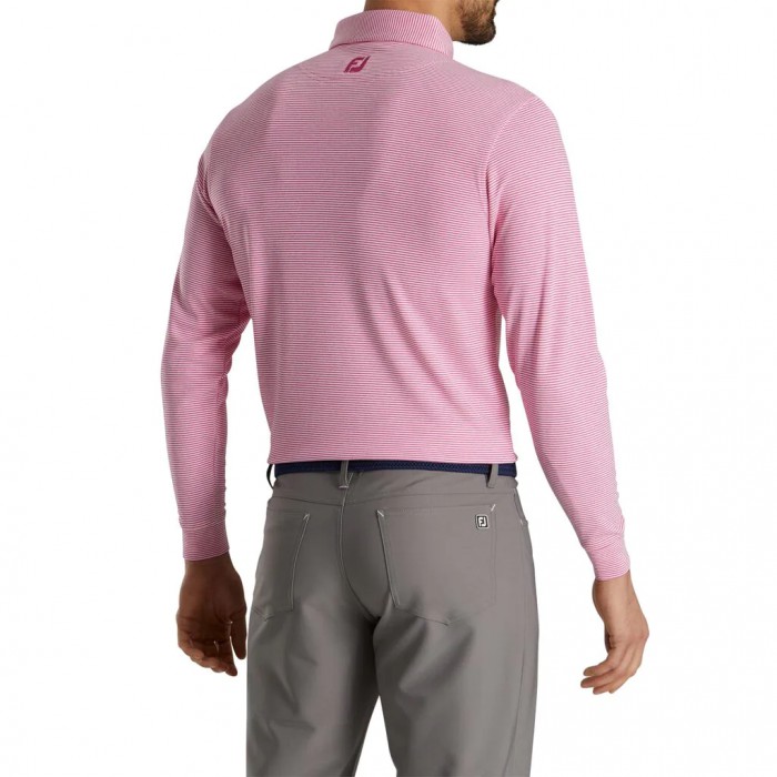 Camisas Footjoy Feeder Stripe Jersey Buttondown Collar Hombre Rosas Blancas | ES0126573