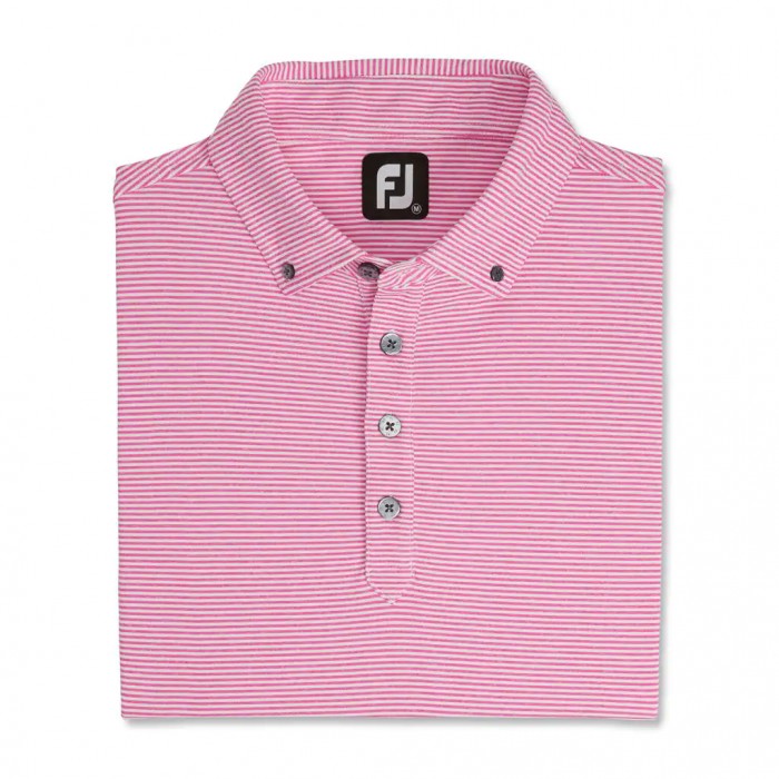 Camisas Footjoy Feeder Stripe Jersey Buttondown Collar Hombre Rosas Blancas | ES0126573