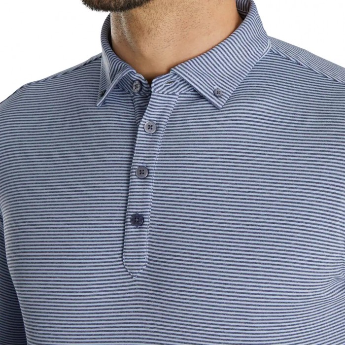 Camisas Footjoy Feeder Stripe Jersey Buttondown Collar Hombre Azul Marino | ES3708629