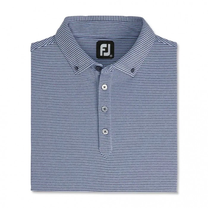 Camisas Footjoy Feeder Stripe Jersey Buttondown Collar Hombre Azul Marino | ES3708629