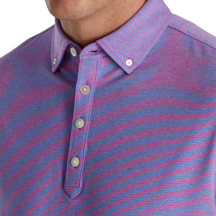 Camisas Footjoy Feeder Stripe Lisle Buttondown Collar Hombre Rosas Azules | ES2148790