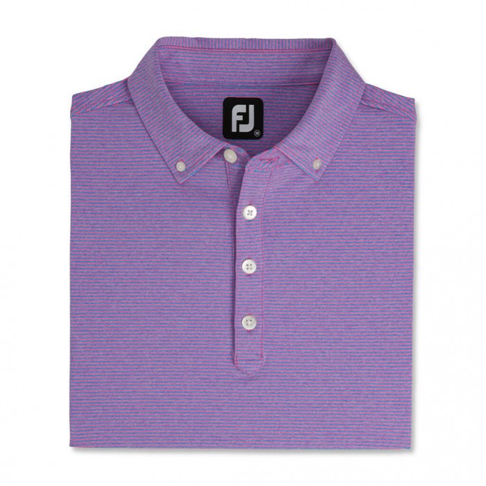 Camisas Footjoy Feeder Stripe Lisle Buttondown Collar Hombre Rosas Azules | ES2148790