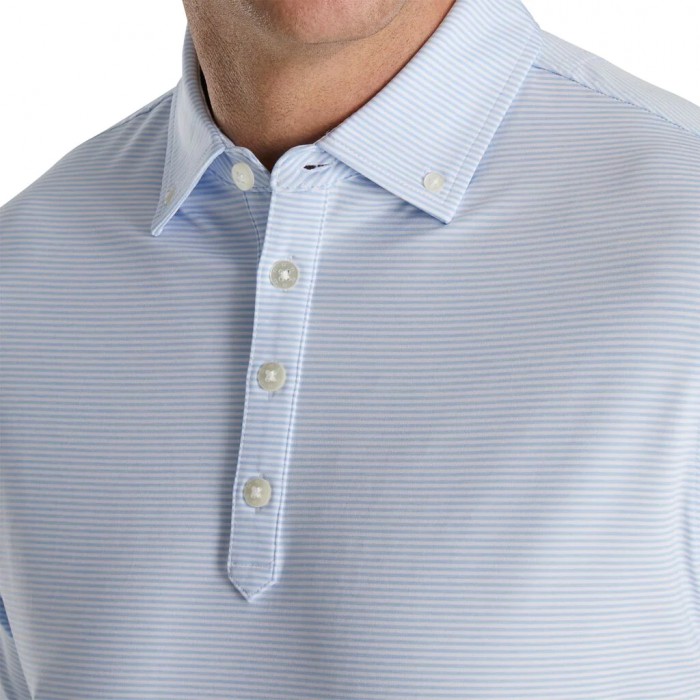 Camisas Footjoy Feeder Stripe Lisle Buttondown Collar Hombre Blancas | ES4102398