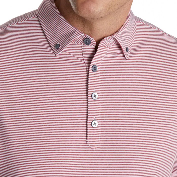 Camisas Footjoy Feeder Stripe Lisle Buttondown Collar Hombre Blancas | ES6218754