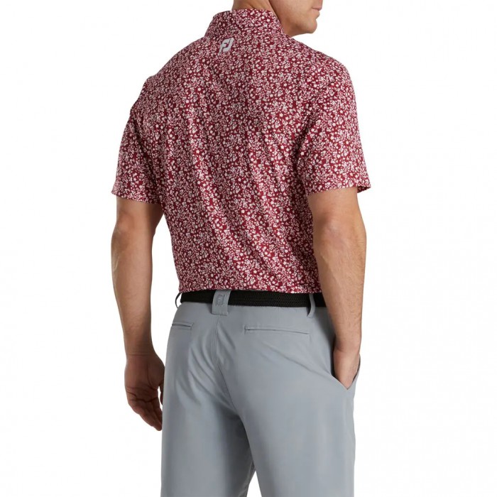 Camisas Footjoy Floral Vines Lisle Print Self Collar Hombre Blancas Gris | ES7634915