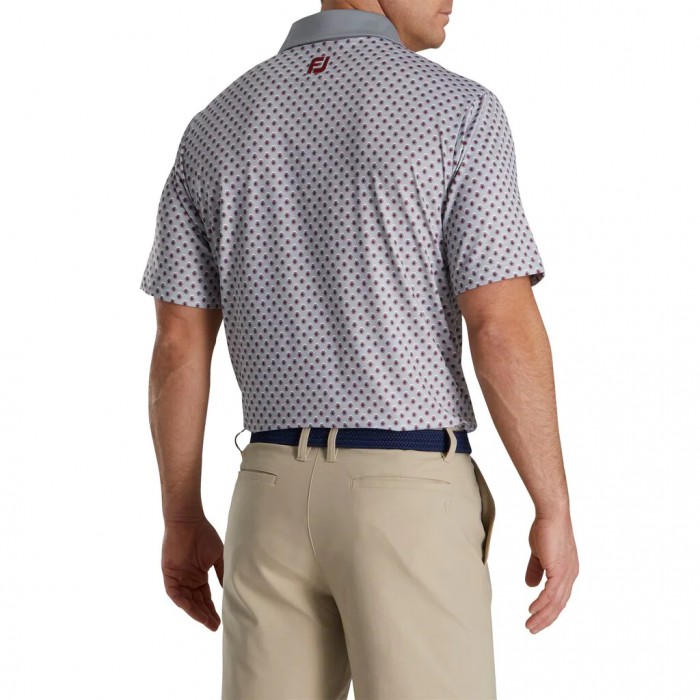 Camisas Footjoy Geometric Print Lisle Self Collar Hombre Gris | ES2804167