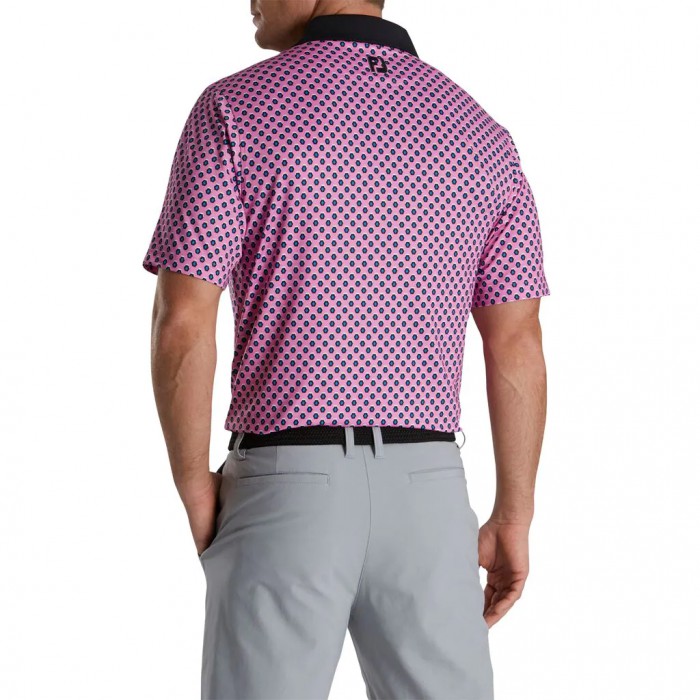 Camisas Footjoy Geometric Print Lisle Self Collar Hombre Rosas | ES9758314