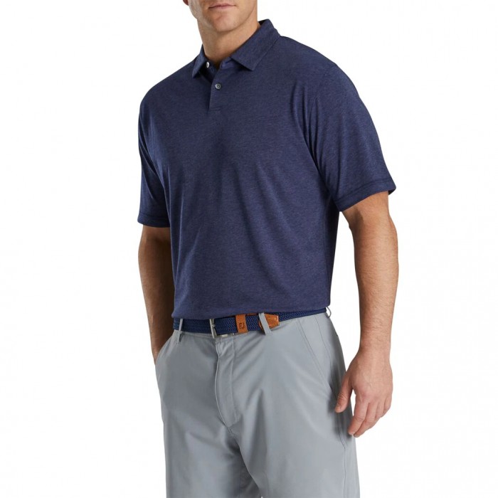 Camisas Footjoy Heather Jersey Hombre Azul Marino | ES6879052