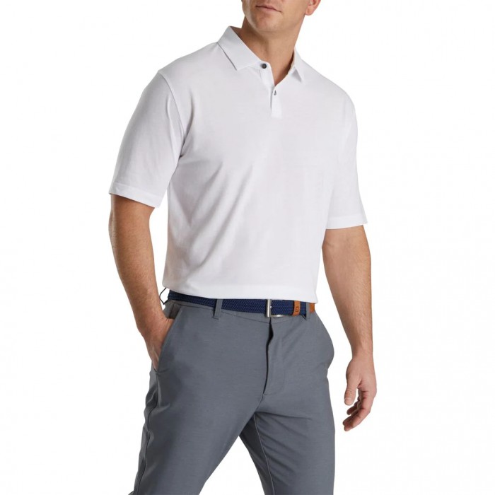 Camisas Footjoy Heather Jersey Hombre Blancas | ES1246890