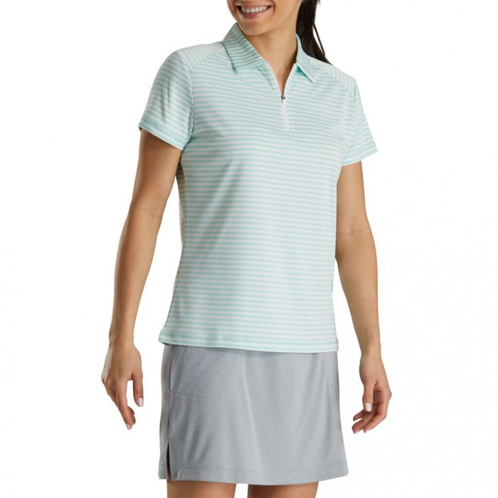 Camisas Footjoy Heather Stripe Mujer Aquamarine | ES0527936