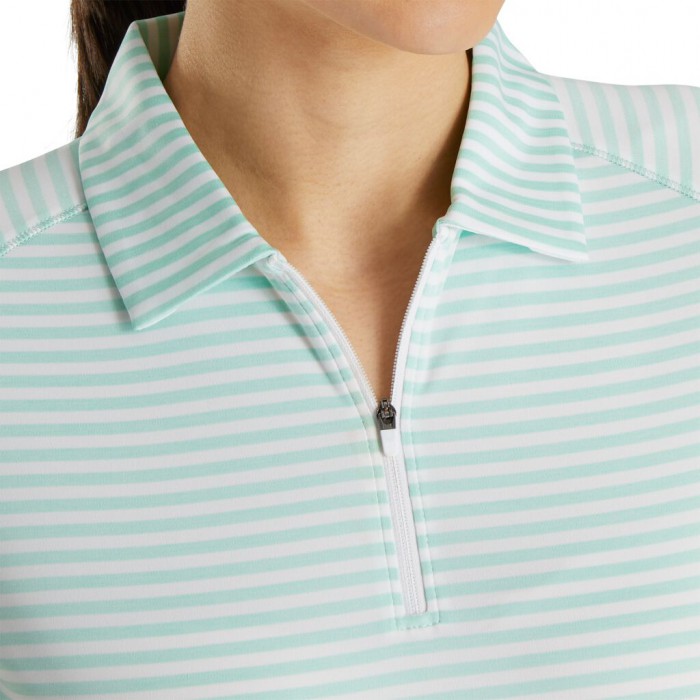 Camisas Footjoy Heather Stripe Mujer Aquamarine | ES0527936