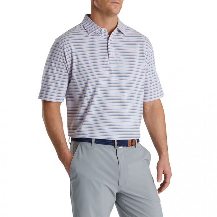 Camisas Footjoy Jersey Classic Stripe Hombre Rosas Claro Blancas | ES6251073