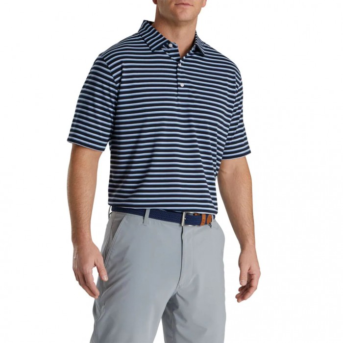 Camisas Footjoy Jersey Classic Stripe Hombre Azul Marino Blancas | ES7319208