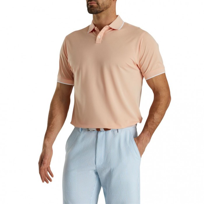 Camisas Footjoy Limited Edition Pique Solid Knit Collar Hombre Peach | ES4132097