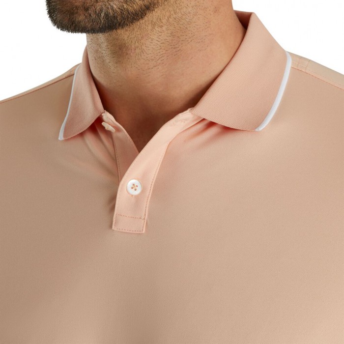 Camisas Footjoy Limited Edition Pique Solid Knit Collar Hombre Peach | ES4132097