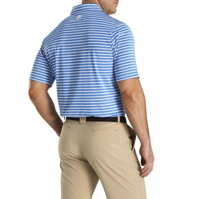 Camisas Footjoy Lisle 2-Color Stripe Self Collar Hombre Blancas | ES0852374