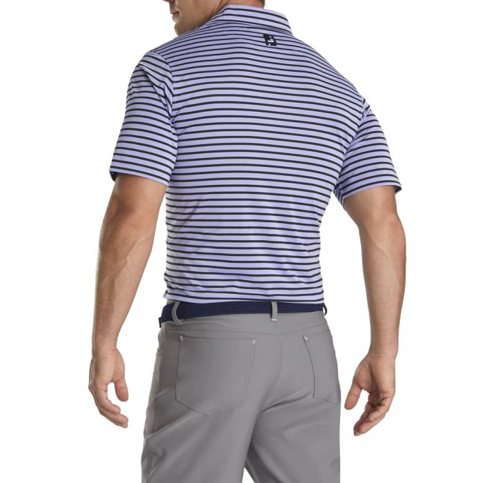 Camisas Footjoy Lisle 2-Color Stripe Self Collar Hombre Lavanda Negras | ES0943527