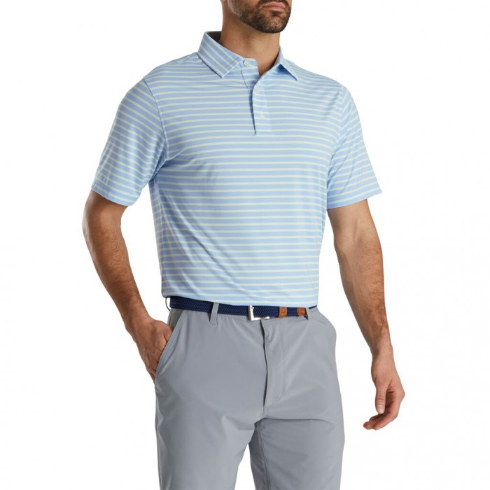 Camisas Footjoy Lisle 2-Color Stripe Self Collar Hombre Verde Menta | ES3089427